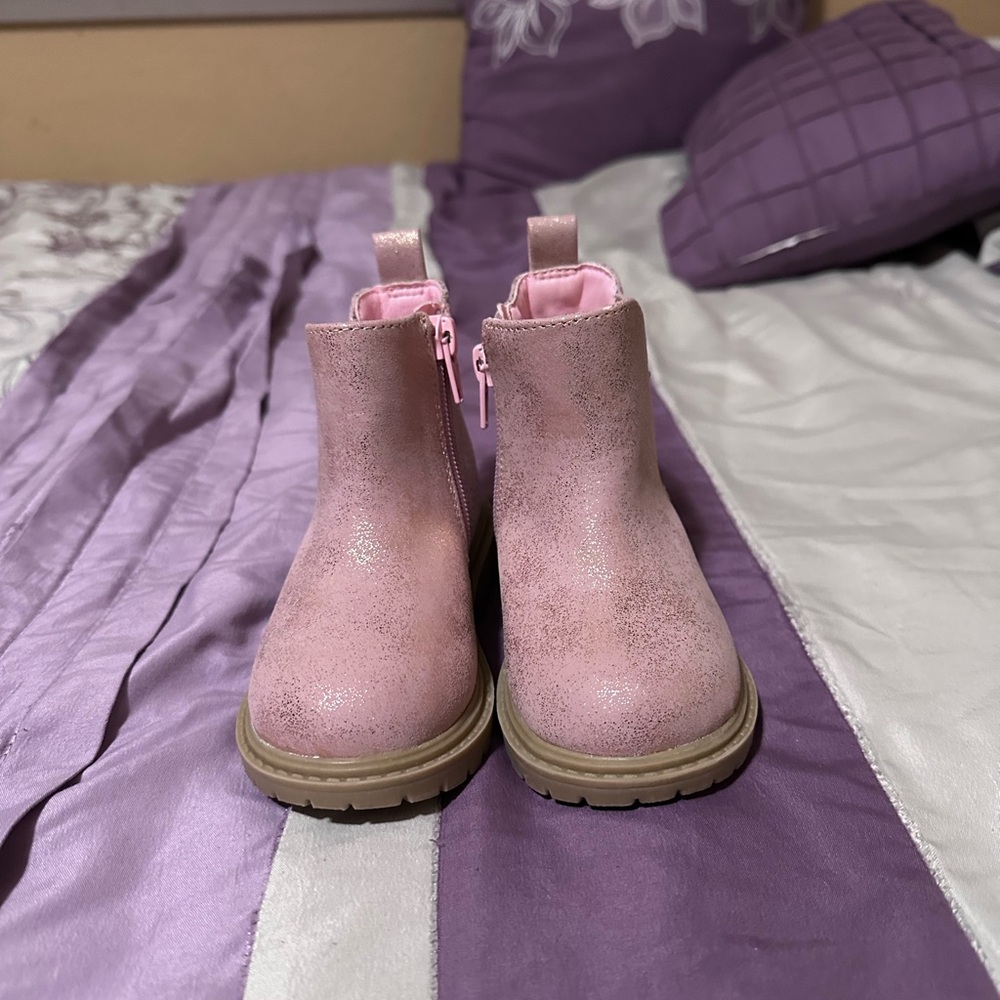 Pink Glittery Toddler Boots